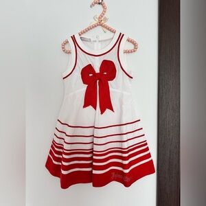 Cavali made in France Girls size 4 red and white fancy dress with sequence
